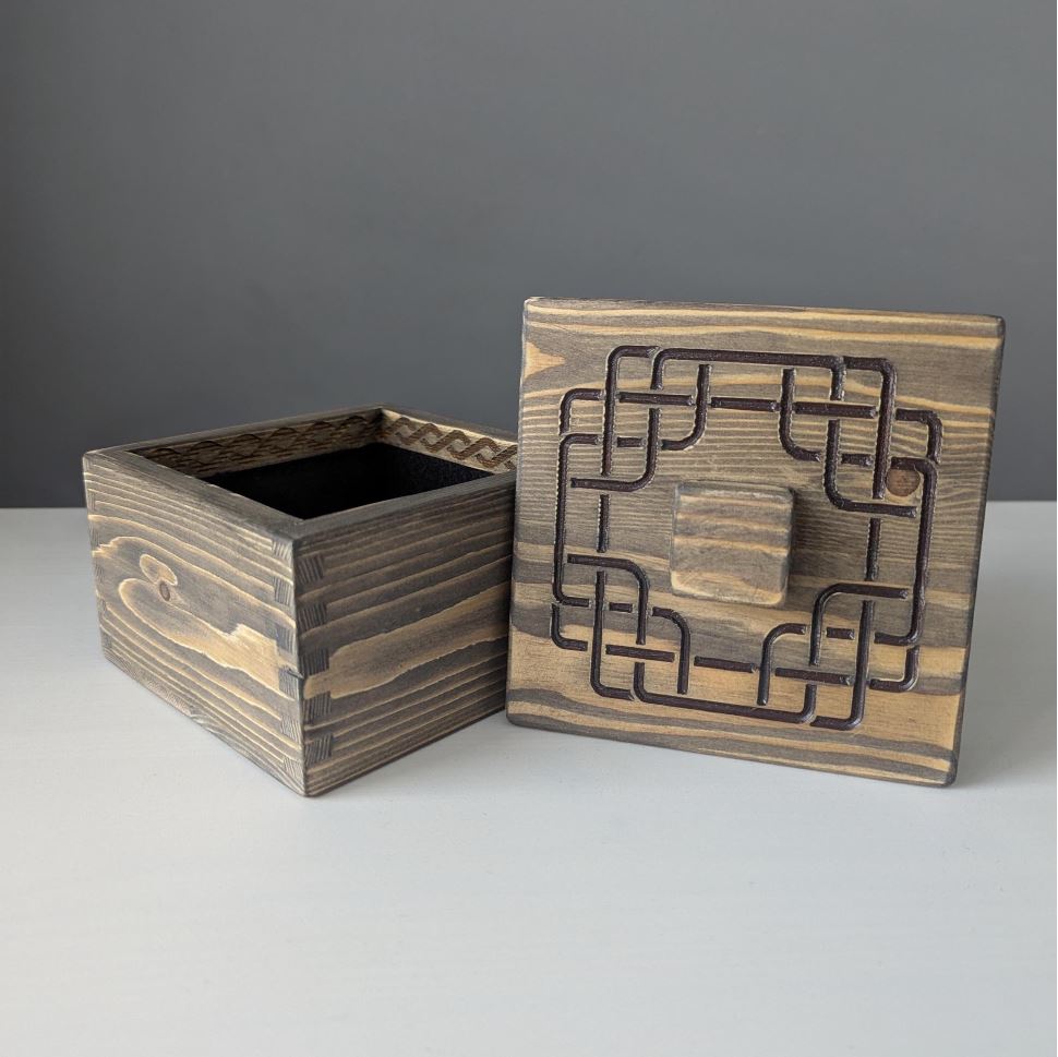 Celtic Square Box - Rustic / Black